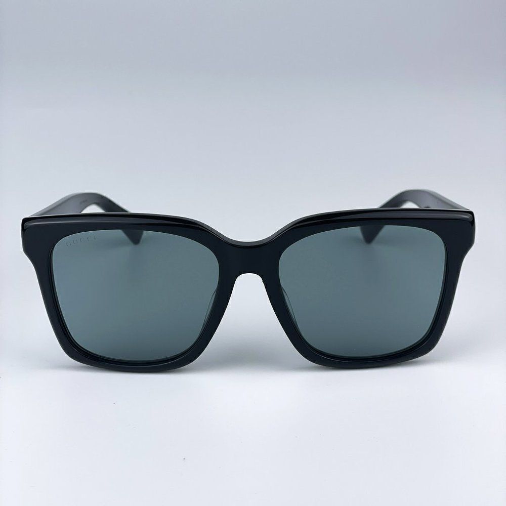 SALE! NEW Gucci GG1175SK 002 Black Smoke Grey Square Unisex Sunglasses